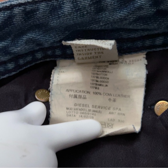 Diesel Jeans Mens Size 29x32 (30x26) Safado Slim Straight Button Fly Blue - Picture 6 of 6